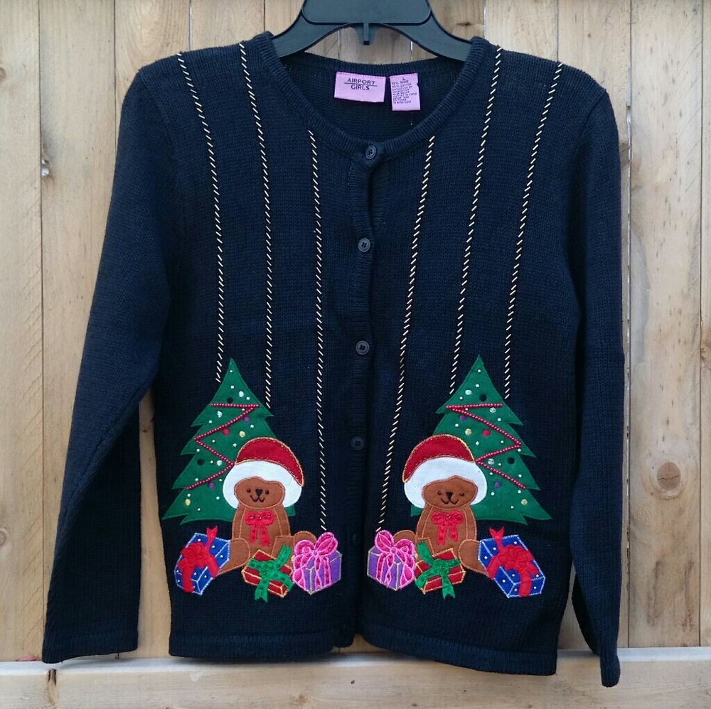 Airport Girls Christmas Teddy Sweater